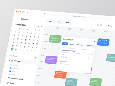 Dashboard Calendar 🔥 agenda appointment calendar custom dashboard dashboard calendar dates event google calendar meeting modify events product design project management reminder saas schedule task to do ui ux