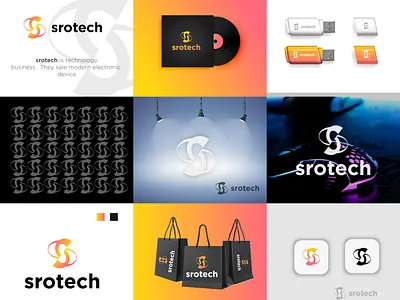 srotech brand identity design abstract app brand identity business logo colorful icon illustration letter s logo creator logo design logotype minimal modern logo monogram professional symbol technology logo template treandy vector