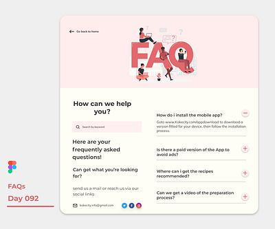 FAQ app dailyui design