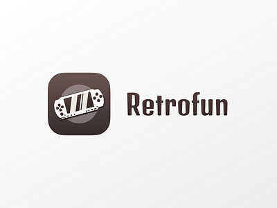 Retrofun! app appicon brand brand identity branding controller game gaming icon illustration logo logo design mark platform playstation psp retro retrofun saas symbol