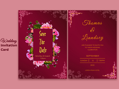 Wedding Invitation Card branding businesscard design graphic design illustration invitations save the date savethedate vector wedding wedding invitations weddinginvitation weddings