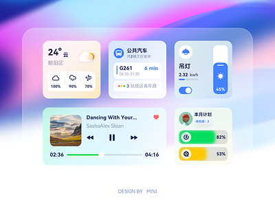 UI design ui 交通 天气 家居 音乐