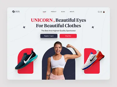 Sportswear Store Website branding design ecommerce landing page ui ux