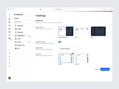 Display preferences settings — Untitled UI admin dark theme dashboard design system figma light theme minimal minimalism preferences product design settings ui ui design user interface user interface design ux ux design web app