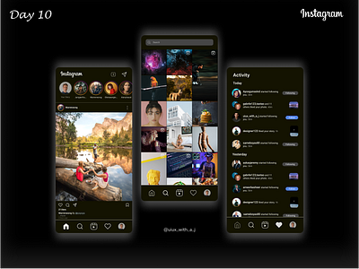 Instagram clone adobe xd app ui clone clone ui daily ui day 10 dribbble figma instagram ui