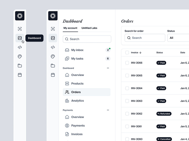 Dual-tier sidebar navigation — Untitled UI by Jordan Hughes® on Dribbble