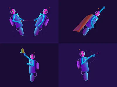 Botech - Robot Illustration Pack #6 branding design dorik graphic design illustration ui vector