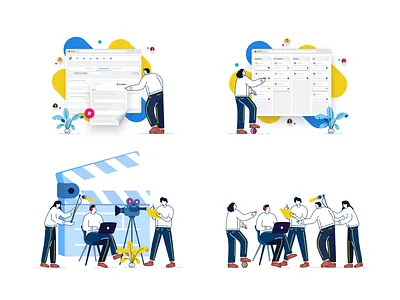 Film Crew Illustrations design dribbble illustration minimal ui vector