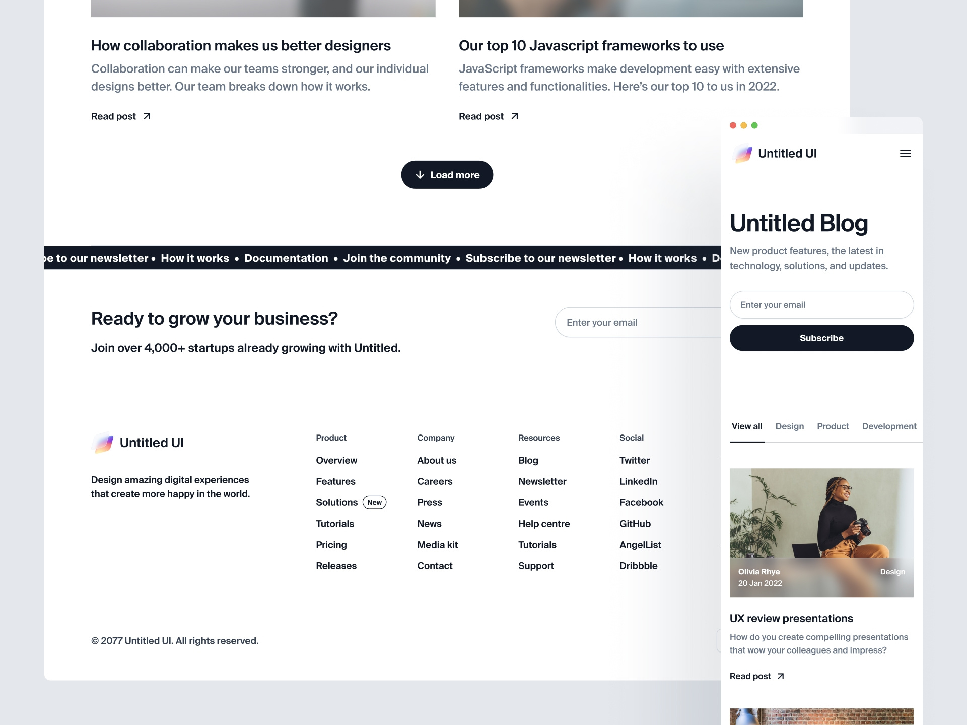 Blog home page — Untitled UI by Jordan Hughes® on Dribbble