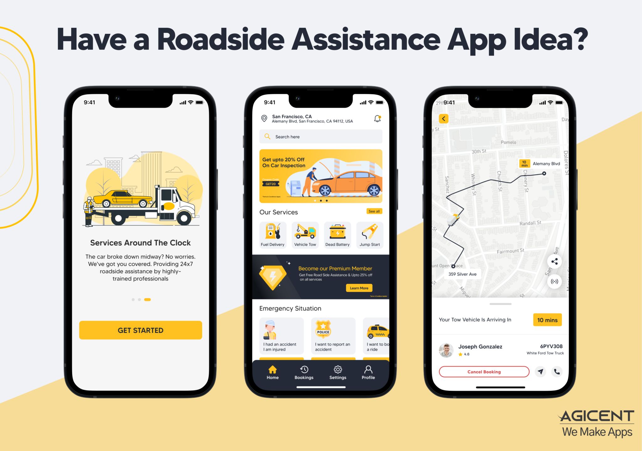 Roadside Assistance App - Concept UI agicent android app app design automotiveindustry autorepair carrepairs create an app design drivesafely ios app roadservice roadsideassistance roadsideassistanceapp towing towtruck towtruckdriver towtrucksofinstagram truckrepair ui ux