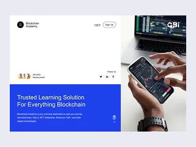 GBI Blockchain Academy academy animation blockchain crypto cryptocurrency development landing page minimalistic ui uidesign ux webdesign website