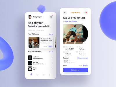 Vinyl Shop App app app concept app design concept design product design record store app ui ui design uiux user interface user interface design ux vinyl shop