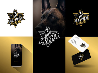 ALPHA DOG SERVICES - BRANDING animal branding business card custom design graphic design graphics illustration logo petlovers ui ux vector