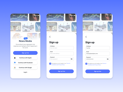 News app - Sign up modal app bottomsheet dailyui dailyui01 mobile news signup ui