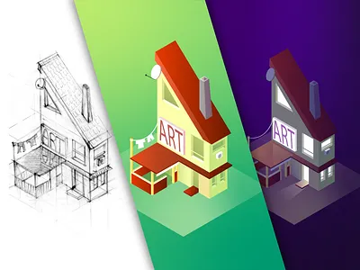 House. Isometric illustration art design graphic design house illustration isometry sketch vector