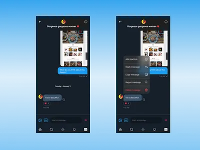 Direct messaging screen design ui ux
