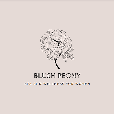 blush peony minimalist logo design branding design graphic design illustration logo