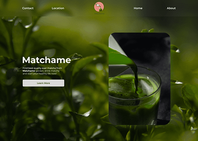 Matchame design green green tea landing page lattee matcha tea ui web design website