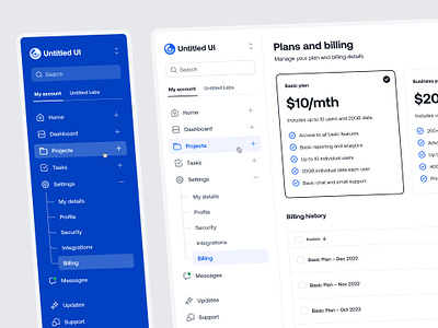 Sidebar navigation — Untitled UI blue design system figma icons minimal minimalism nav nav menu navigation product design side bar side nav sidebar sidenav ui ui design user interface user interface design ux ux design