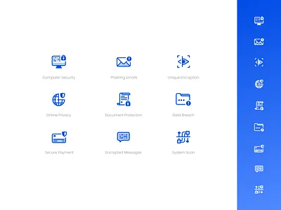 Cyber Security icons branding cyber cyber security design icon set iconography icons illustration modern simple tech ui ux vector