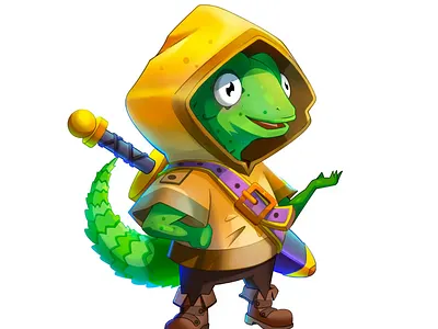 Lizard Knight - Original character, simple animation animation digital illustration digitalart ill illustration procreate vector