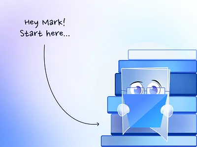 Weekly Warm-Up | Mark the video game character bookmark branding challenge character cute detective fun game glassmorphism gradient illustration kids lineart