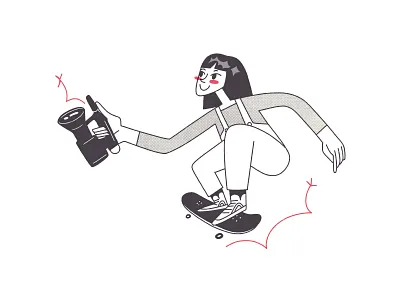 Skate Filmer - 02 branding camera character film illustration logo procreate skate skateboard skateboarding