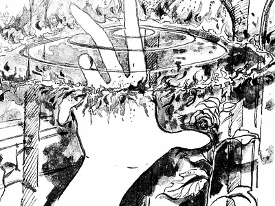 The Ring black and white illustration black and white style book illustration children book illustrator illustration ink painting traditional art