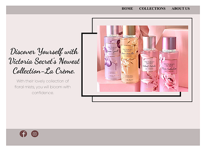 Landing Page baby pink beige branding graphic design landing page simple ui victorias secret perfume