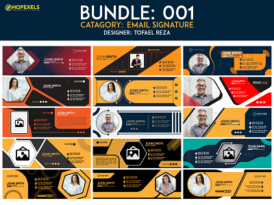 Email Signature Design Template Bundle 001 graphic