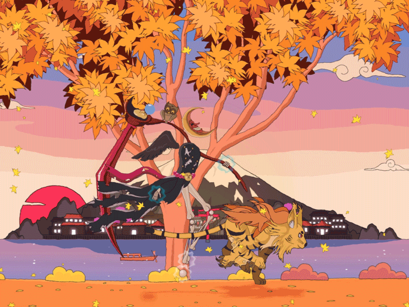 Into the samurai land after effects aftereffects animation flat art illustration illustrator motion graphics
