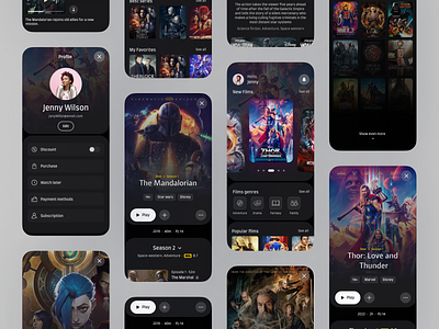 Movie application design design figma mobile design ui design uiux uiux design uiux trends ux design web design