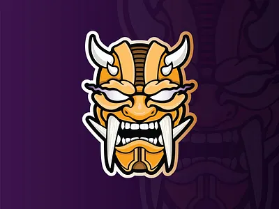 Oni Mask Logo brand branding character design demon design esports football gaming illustration japanese logo mark mascot mascot logo mask oni sports vector