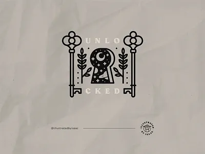 Unlocked badge design illustration illustrator linework minimal monoline vector