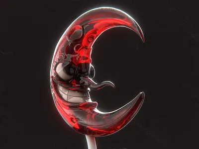 Cuphead - Moon 3d cuphead design glassart modeling sculpture