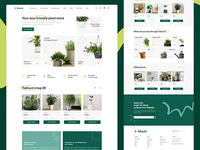 Tokhum | E-commerce Plant Store eco friendly ecommerce ecommercestore flower flowers indoorplants landingpage nature nature friendly outdoorplants plant plantlover plants potplants seed seeds sustainability uidesign uxdesign webdesign