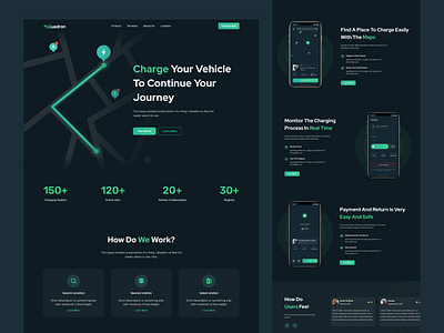 Quadron - Electric Car Charging app artificial car car cgarging charge charging clean design electric electric car charging intelligence maps minimal mobile modern smart car tracking ui ux website