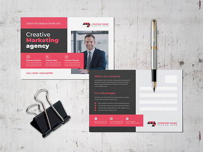 Corporate postcard template advertisement banner design branding bundle template business conference conference print template bundle corporate postcard template modern postcard postcard postcard design