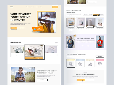 Book Store Website Landing Page Design book landing page book store book website books branding dribbble2022 e commerce app elearning website homepage read store tending web web design website