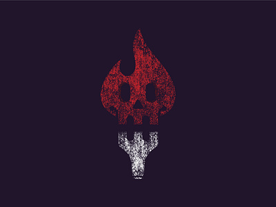 Skull Torch Logo brand and identity fire flame free freedom game gaming hot light logo logodesigner match minimilist movie premade logos skeleton skull stick torch warm