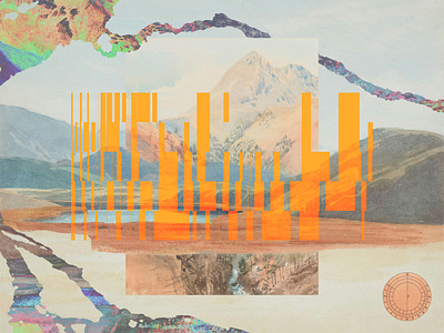 Landscape Collage album art collage digital art experimental geometric landscape mixed media nature organic painting parametric design slats structured vertical bars vintage