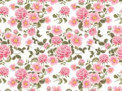 Pinky Floral Bunch Seamless Pattern aesthetic arrangement bloom botanical bouquet digital art digital paper feminine floral flower flower illustration flowers garden illustration nature pink flowers romantic seamless seamless pattern vector illustration