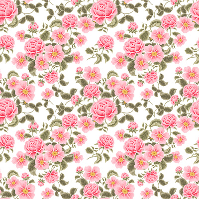 Pinky Floral Bunch Seamless Pattern aesthetic arrangement bloom botanical bouquet digital art digital paper feminine floral flower flower illustration flowers garden illustration nature pink flowers romantic seamless seamless pattern vector illustration