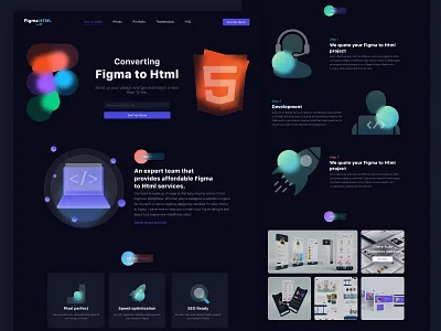 UI Design Figma to Html design figma glass html langing page ui ux web webdesign website