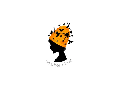 Logo For Heather + Hive artwork beautiful branding design gardens illustration illustrator landscape logo organic vector