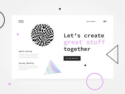 Creative agency website - concept design agency colors concept design creative creative agency design desktop flat design graphic design header hero banner landing page pattern shapes ui unusual user interface web web design website