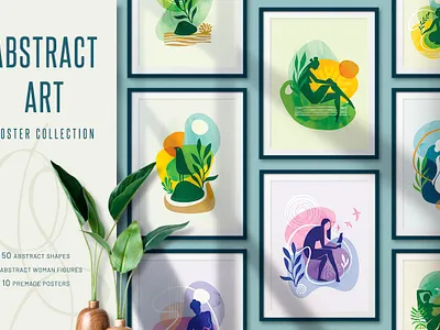 Abstract Art Poster Collection abstract art illustration matisse modern painting poster print wall art woman