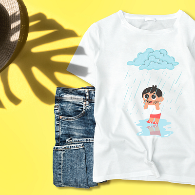 boy love raining branding graphic design