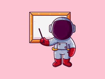 Astronaut Presentation astronaut business cartoon character cute graphic design icon illustration meeting presentation teacher vector