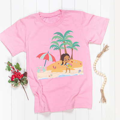 girl on beach branding graphic design